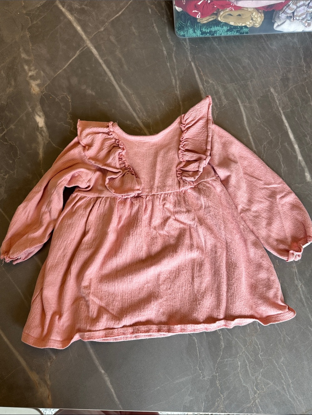 H&M Pink Ruffle Long-Sleeve Top
